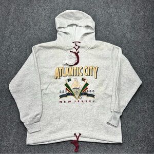 Vintage Atlantic City Hoodie Sweatshirt Pullover New Jersey Made USA